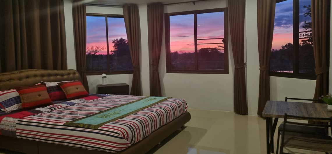 Room 1 accommodation with lotus lake view